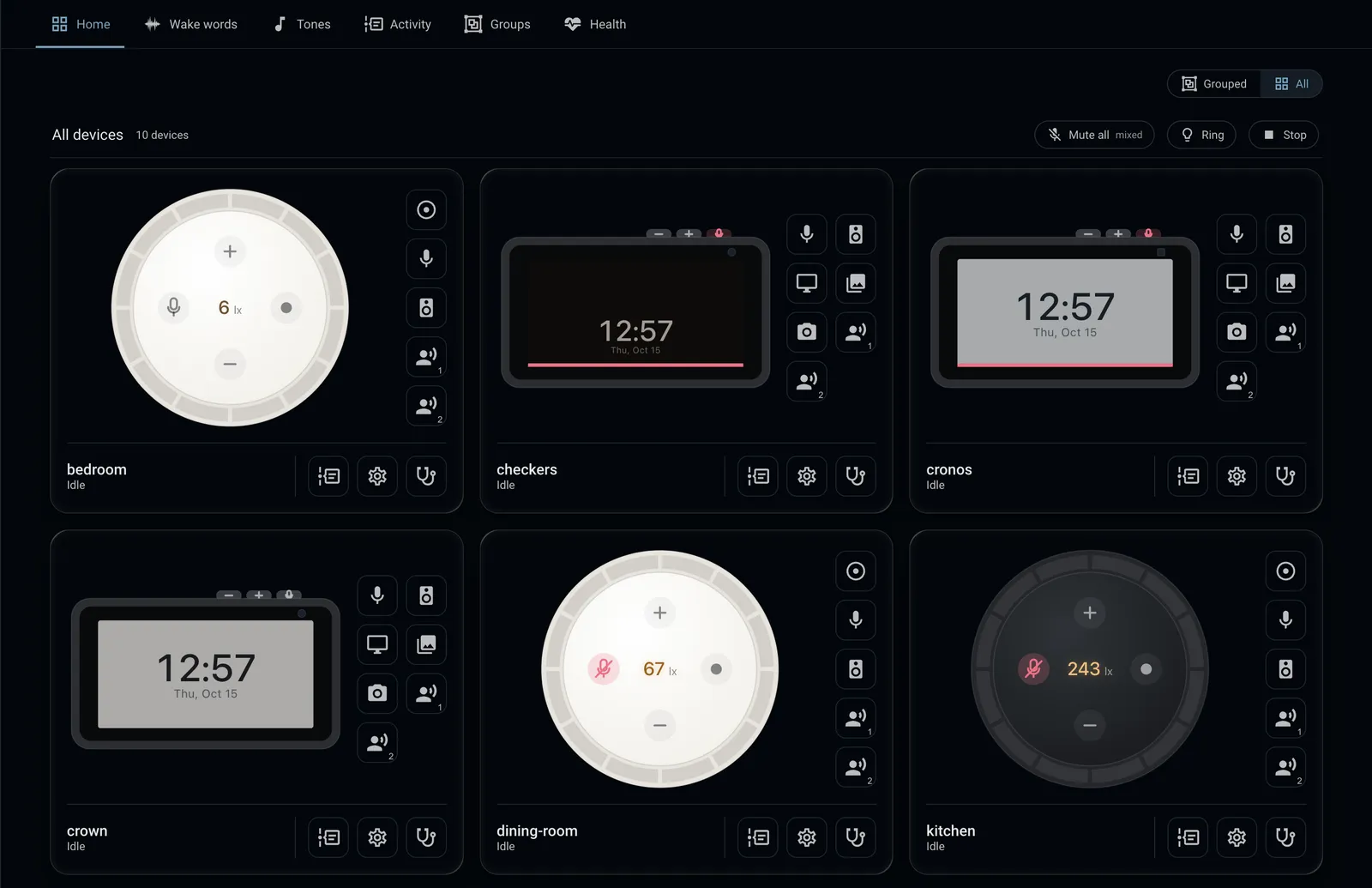 The EchoLocal dashboard with Echo Dots and Echo Shows