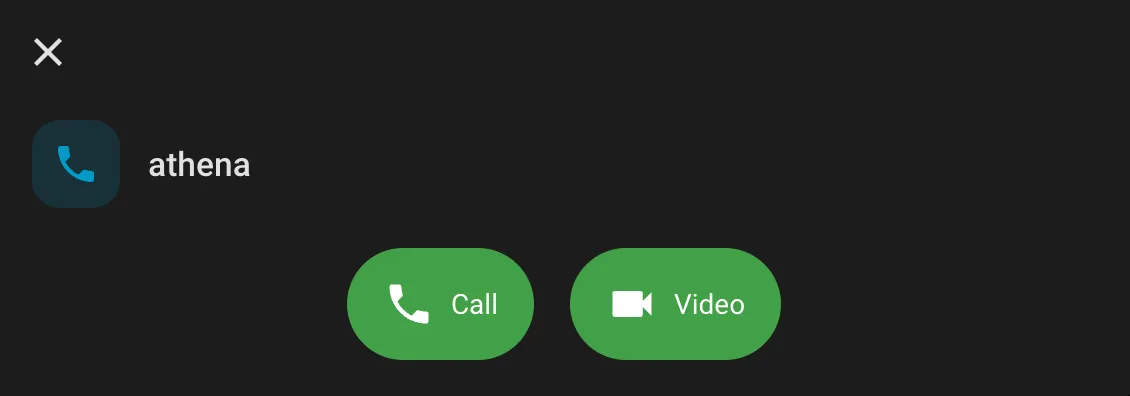 Calling an Echo Show from its card: Call and Video buttons