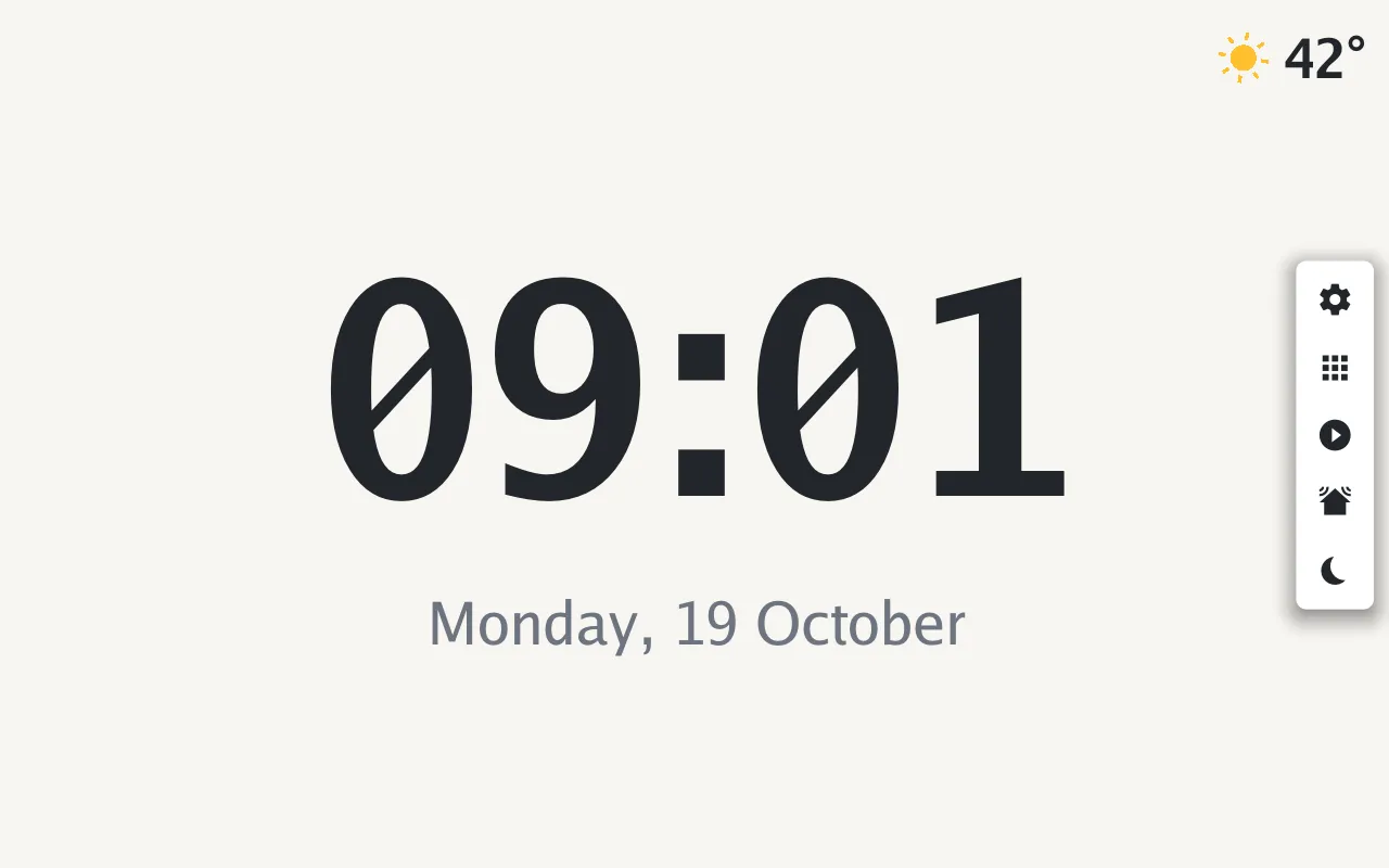 The native dashboard on an Echo Show 8
