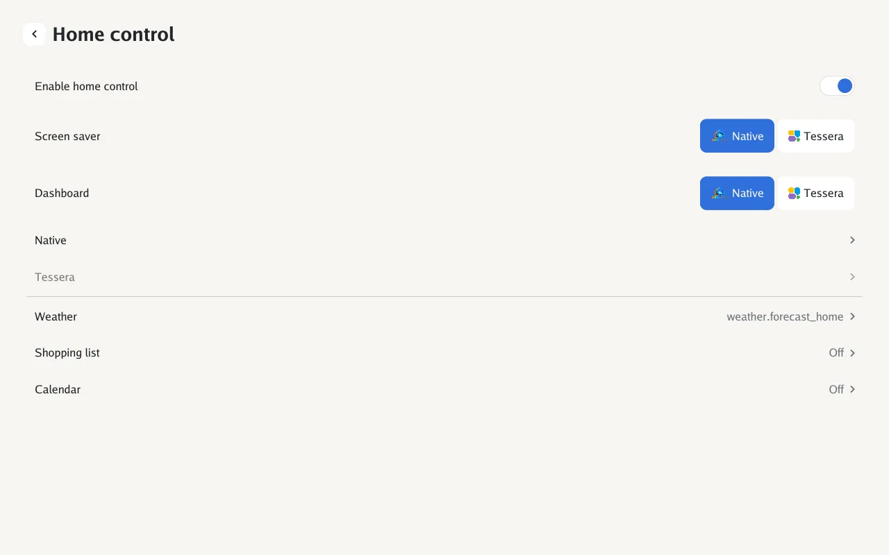 The Home control page on an Echo Show 8