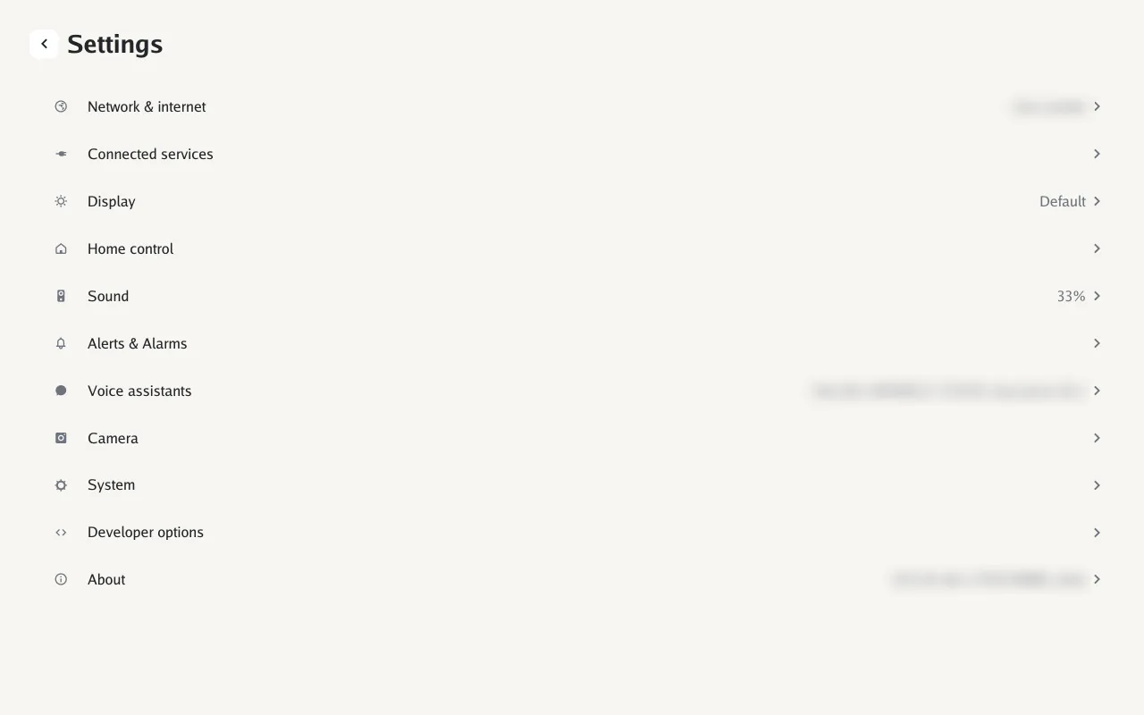 The Settings page
