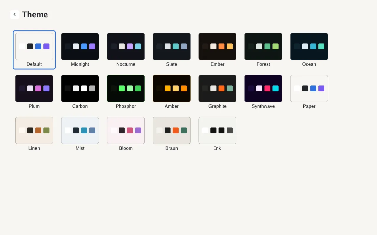 The Theme picker
